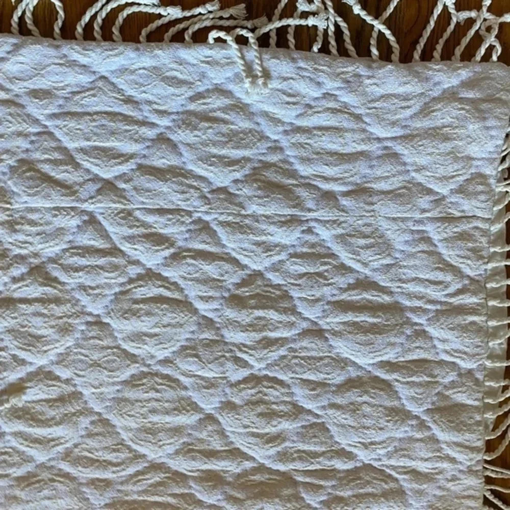 Anthropologie Cream Tassel Euro Pillow